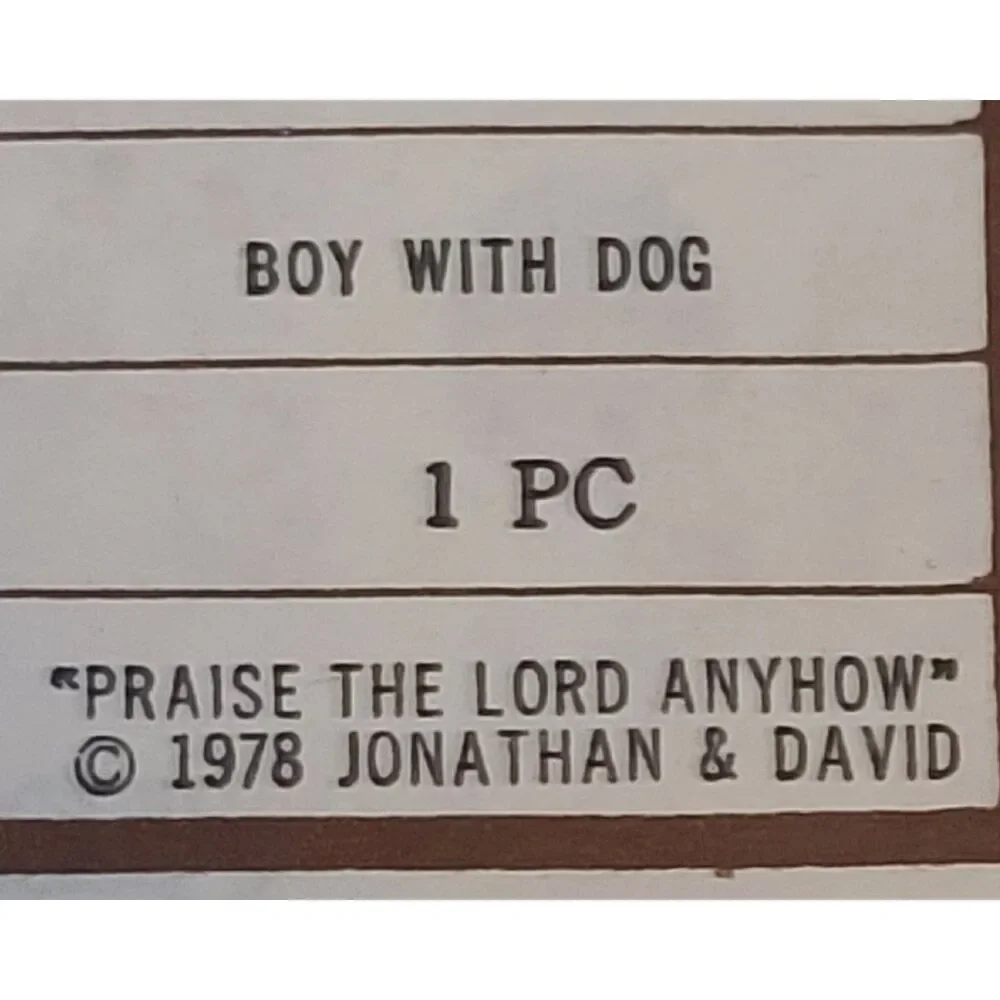 A Boy & His Dog Porcelain Figurine Jonathan‎ & David 1978